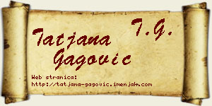 Tatjana Gagović vizit kartica